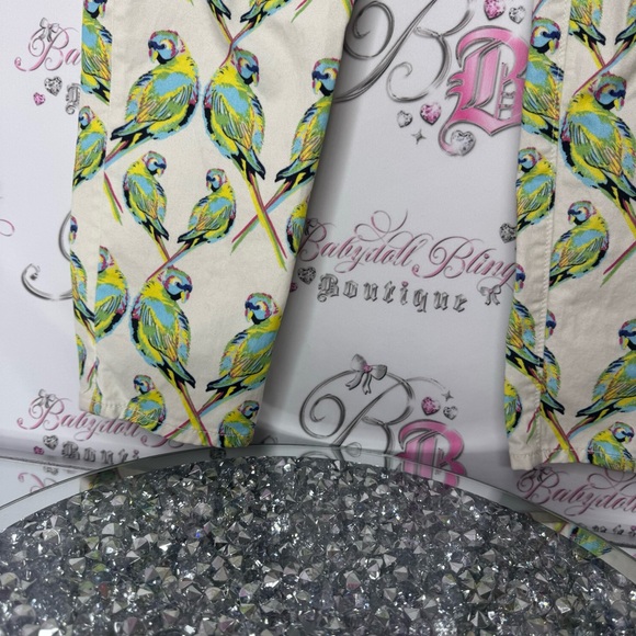 Dittos pants parrot 🦜 bird rainbow printed soft buttery fabric stretch bottoms - Picture 8 of 13